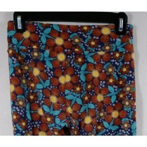 LuLaRoe Leggings One Size With Daisies With Dragonfly Stem Designs